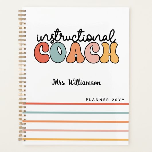 Custom Instructional Coach Educational Coach Retro Planner (Voorkant)