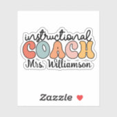 Custom Instructional Coach Educational Coach Retro Sticker (Vel)