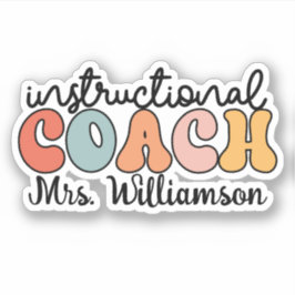 Custom Instructional Coach Educational Coach Retro Sticker