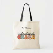 Custom Instructional Coach Educational Coach Retro Tote Bag (Voorkant)