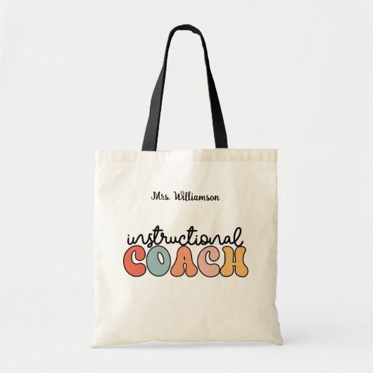 Custom Instructional Coach Educational Coach Retro Tote Bag (Voorkant)
