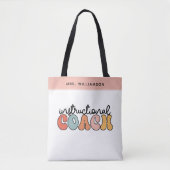 Custom Instructional Coach Educational Coach Retro Tote Bag (Voorkant)