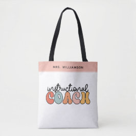 Custom Instructional Coach Educational Coach Retro Tote Bag