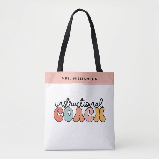Custom Instructional Coach Educational Coach Retro Tote Bag (Voorkant)