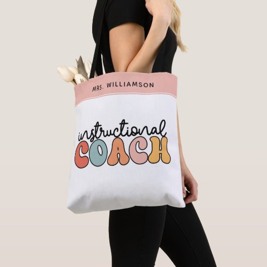 Custom Instructional Coach Educational Coach Retro Tote Bag (Dichtbij)