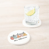 Custom Instructional Coach Educational Coach Retro Zandsteen Onderzetter (Zijkant)