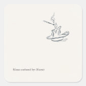 Custom Introvert Gift Minimalist Line Art  Vierkante Sticker (Voorkant)