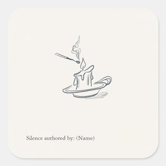 Custom Introvert Gift Minimalist Line Art Vierkante Sticker (Voorkant)