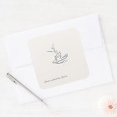 Custom Introvert Gift Minimalist Line Art Vierkante Sticker (Envelop)