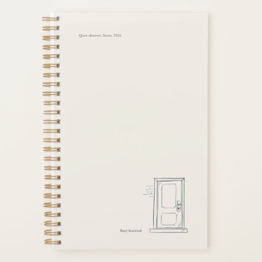 Custom Introvert Gift Quiet Solitude Closed Door Planner (Voorkant)