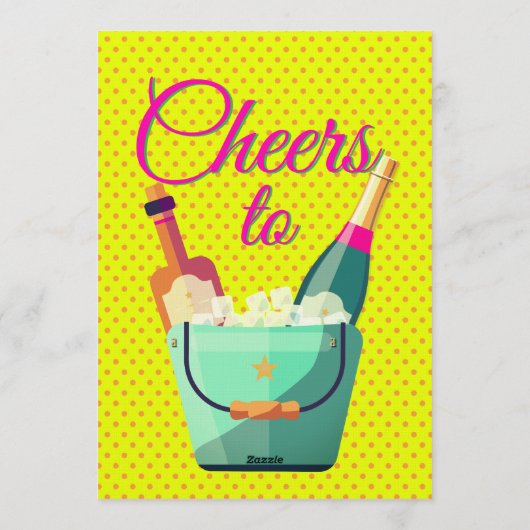 Custom Invitation, Polka Dots, Birthday Party Kaart (Achterkant)