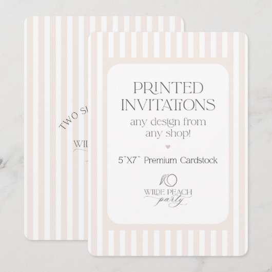 Custom Invitations - Wilde Peach Party Kaart (Voorkant / Achterkant)