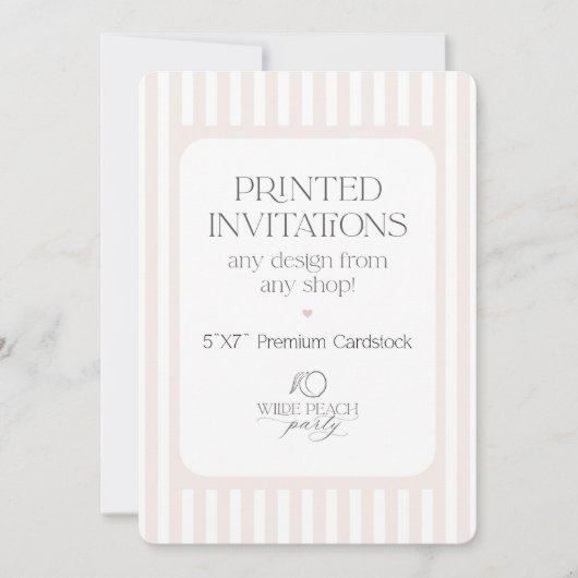 Custom Invitations - Wilde Peach Party Kaart (Voorkant)