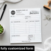 Custom invoice Form with Logo, Gray Small Business Notitieblok