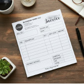 Custom invoice Form with Logo, Gray Small Business Notitieblok