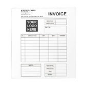 Custom Invoice Order Forms & Business Logo Notitieblok (Voorkant)