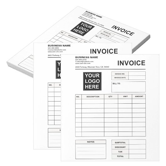 Custom Invoice Order Forms & Business Logo Notitieblok