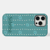 Custom iPhone Protective Case Green Floral & Dot Hoesje (Achterkant horizontaal)