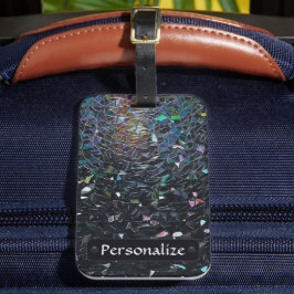 Custom Iridescent Abstract Stained Glass Pattern Bagagelabel