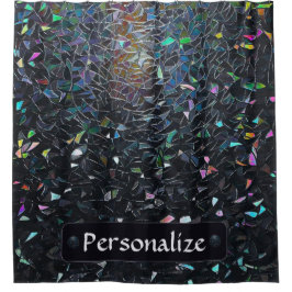 Custom Iridescent Abstract Stained Glass Pattern Douchegordijn