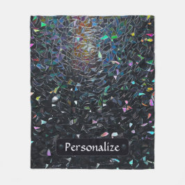 Custom Iridescent Abstract Stained Glass Pattern Fleece Deken