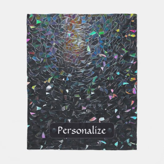 Custom Iridescent Abstract Stained Glass Pattern Fleece Deken (Voorkant)