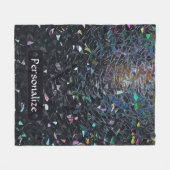 Custom Iridescent Abstract Stained Glass Pattern Fleece Deken (Voorkant (Horizontaal))