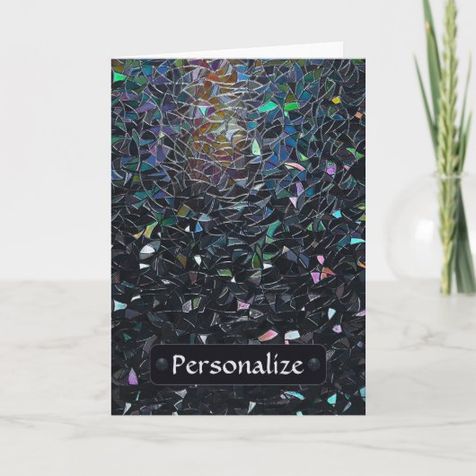 Custom Iridescent Abstract Stained Glass Pattern Kaart (Voorkant)