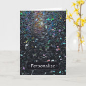 Custom Iridescent Abstract Stained Glass Pattern Kaart (Gele Bloem)