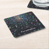 Custom Iridescent Abstract Stained Glass Pattern Kartonnen Onderzetters (Schuin)