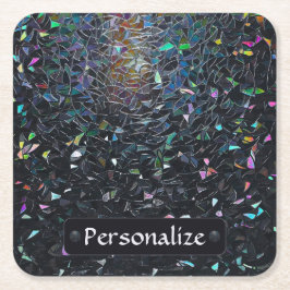 Custom Iridescent Abstract Stained Glass Pattern Kartonnen Onderzetters