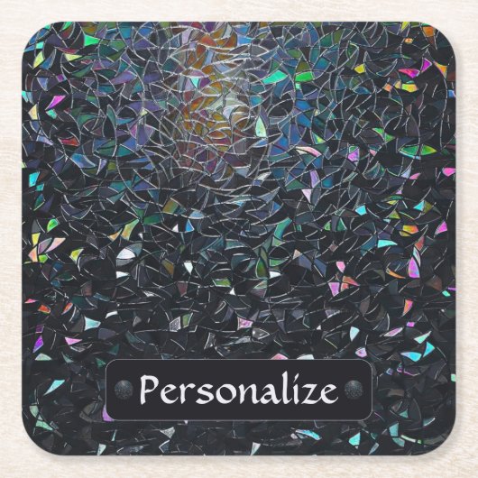 Custom Iridescent Abstract Stained Glass Pattern Kartonnen Onderzetters (Voorkant)