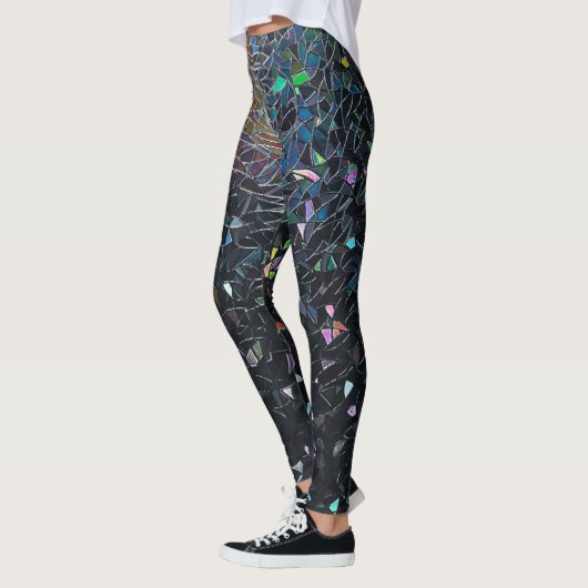 Custom Iridescent Abstract Stained Glass Pattern Leggings (Links)