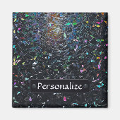 Custom Iridescent Abstract Stained Glass Pattern Magneet (Voorkant)