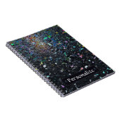 Custom Iridescent Abstract Stained Glass Pattern Notitieboek (Rechterzijde)