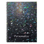 Custom Iridescent Abstract Stained Glass Pattern Notitieboek (Voorkant)