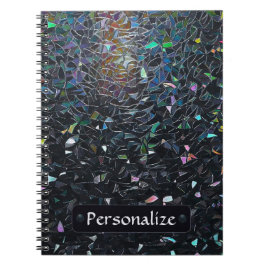 Custom Iridescent Abstract Stained Glass Pattern Notitieboek