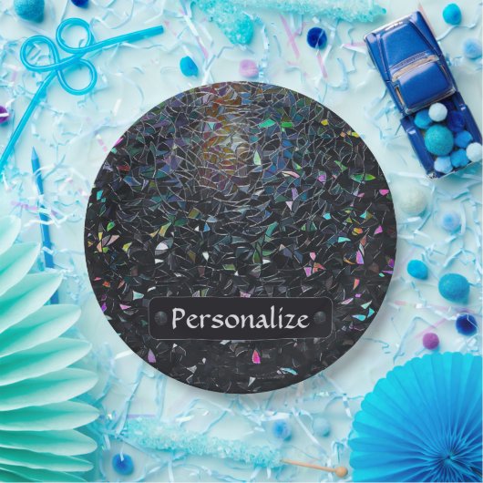 Custom Iridescent Abstract Stained Glass Pattern Papieren Bordje (Feest)