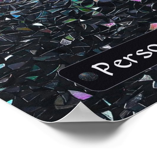 Custom Iridescent Abstract Stained Glass Pattern Poster (Hoek)