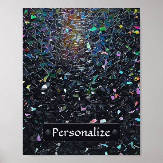 Custom Iridescent Abstract Stained Glass Pattern Poster (Voorkant)
