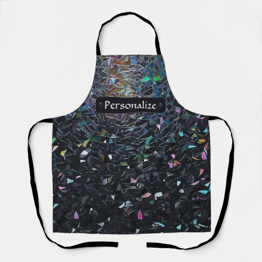 Custom Iridescent Abstract Stained Glass Pattern Schort (Voorkant)