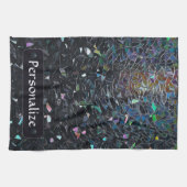 Custom Iridescent Abstract Stained Glass Pattern Theedoek (Horizontaal)