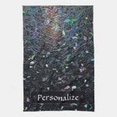 Custom Iridescent Abstract Stained Glass Pattern Theedoek (Verticaal)