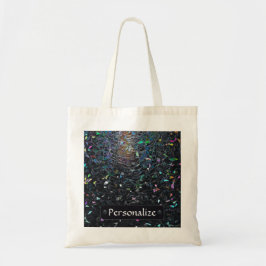 Custom Iridescent Abstract Stained Glass Pattern Tote Bag