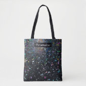 Custom Iridescent Abstract Stained Glass Pattern Tote Bag (Voorkant)
