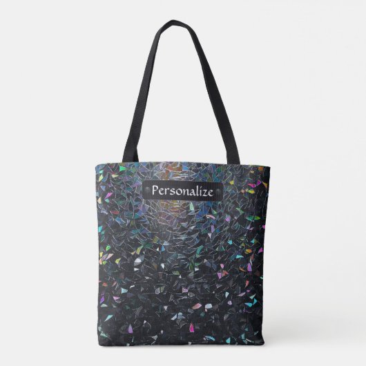 Custom Iridescent Abstract Stained Glass Pattern Tote Bag (Achterkant)