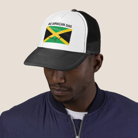 Custom IRIE JAMAICAN DAD Trucker Pet (In situ)