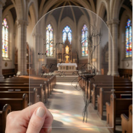 Custom Iris Arch Acrylic Memorial Card Acryl Uitnodigingen