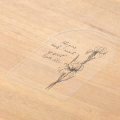 Custom Iris Arch Acrylic Memorial Card Acryl Uitnodigingen (Laagn)