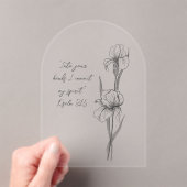 Custom Iris Arch Acrylic Memorial Card Acryl Uitnodigingen (Insitu (Draagbaar))